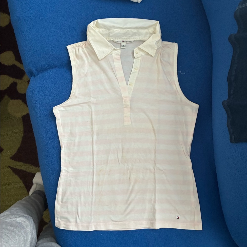 Tommy Hilfiger Women's Light Pink Striped Tank Top